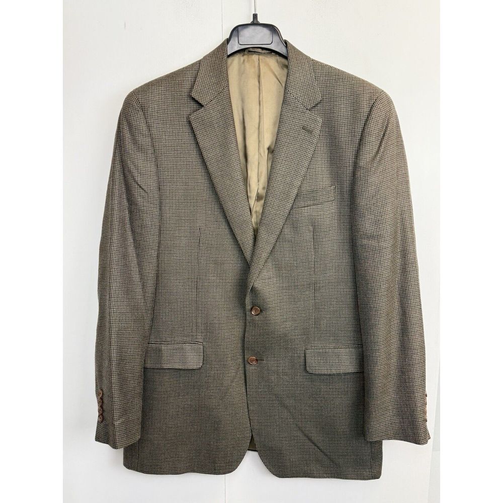 Ralph Ralph Lauren Silk & Wool Men's Suit Jacket Blazer 42L Academia Houndstooth